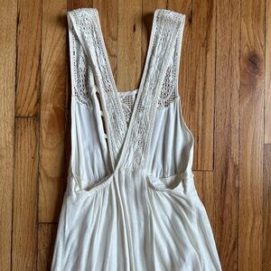 Urban Outfitters Lace-Trimmed White Open Back Midi Dress